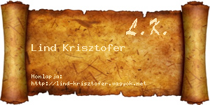 Lind Krisztofer névjegykártya